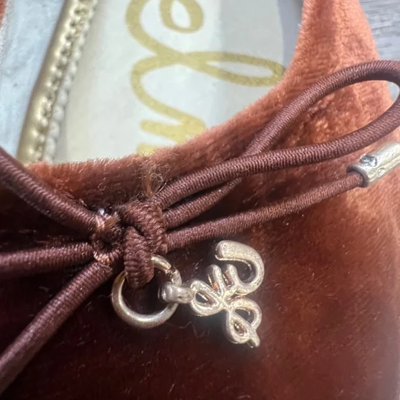 Sam Edelman Girls Felicia Mini Ballet Flats Deep Orchard Velvet Fall/Holiday - Picture 4 of 11